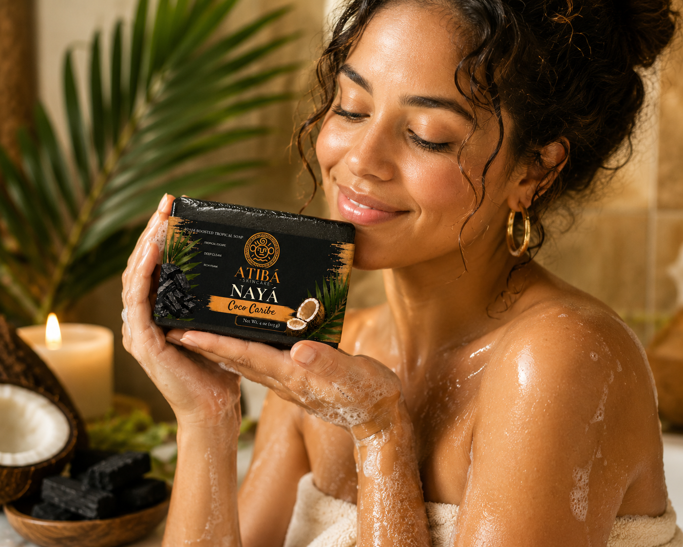 NAYÁ Coco Caribe full product lineup — A'Tibá Skincare Rituales modernos Raíces ancestrales