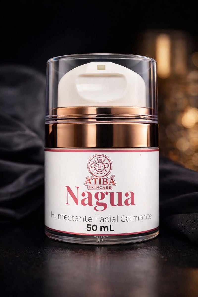 NAGUA calming hydrating facial moisturizer by A’TIBÁ Skincare in 50 mL airless jar