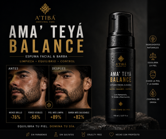 Ama' Teyá Balance Premium Foaming Beard + Face Cleanser by A'Tibá Skincare — hero product image