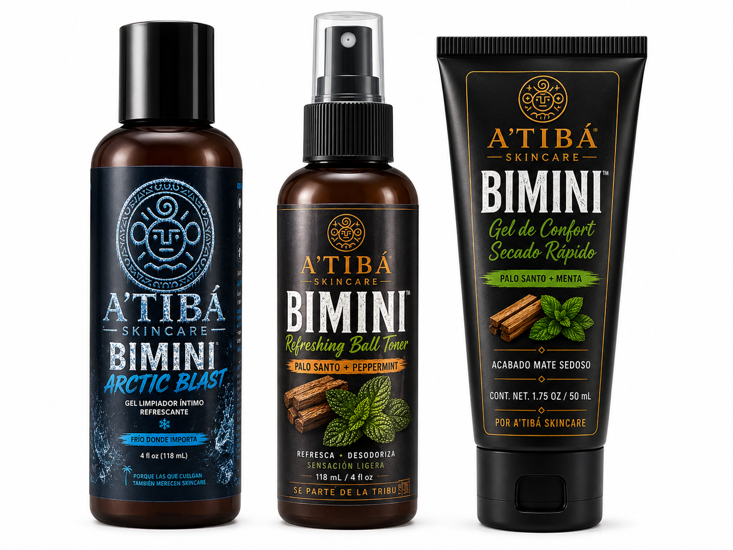 BIMINI™ Complete Ritual by A'Tibá Skincare — full 3-step men's intimate grooming set hero image