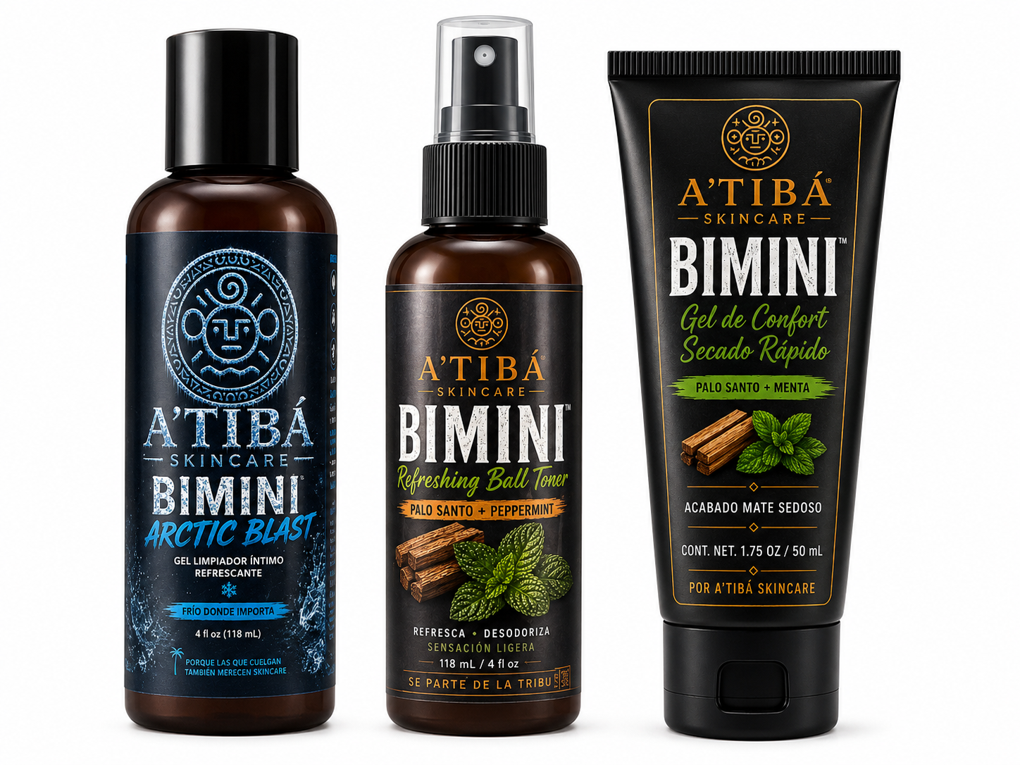BIMINI™ Complete Ritual by A'Tibá Skincare — full 3-step men's intimate grooming set hero image