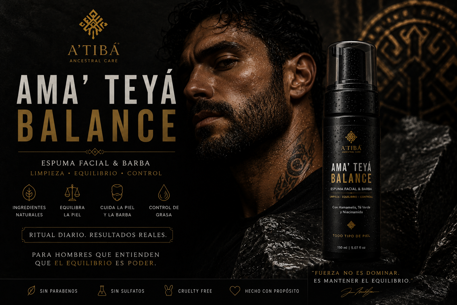Ama' Teyá Balance foaming cleanser by A'Tibá Skincare — product detail view