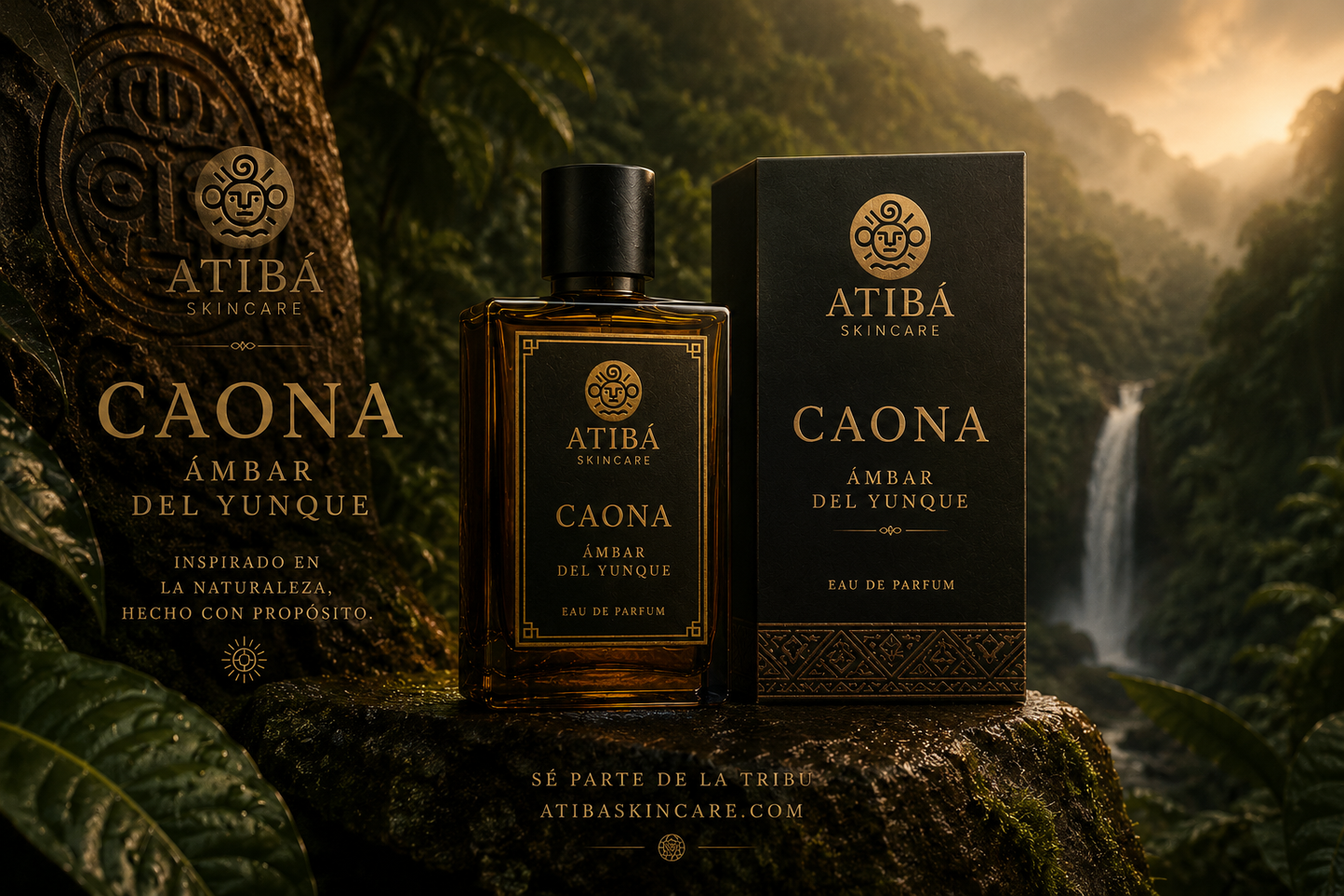 CAONA Ámbar del Yunque EDP — nature background lifestyle shot