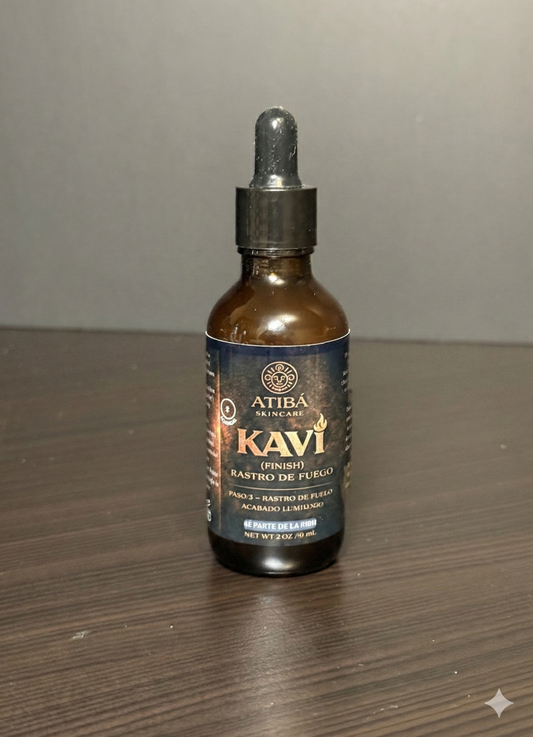 Kaví Rastro del Fuego Finish Polishing Serum by A'Tibá Skincare — mirror shine finishing serum hero image