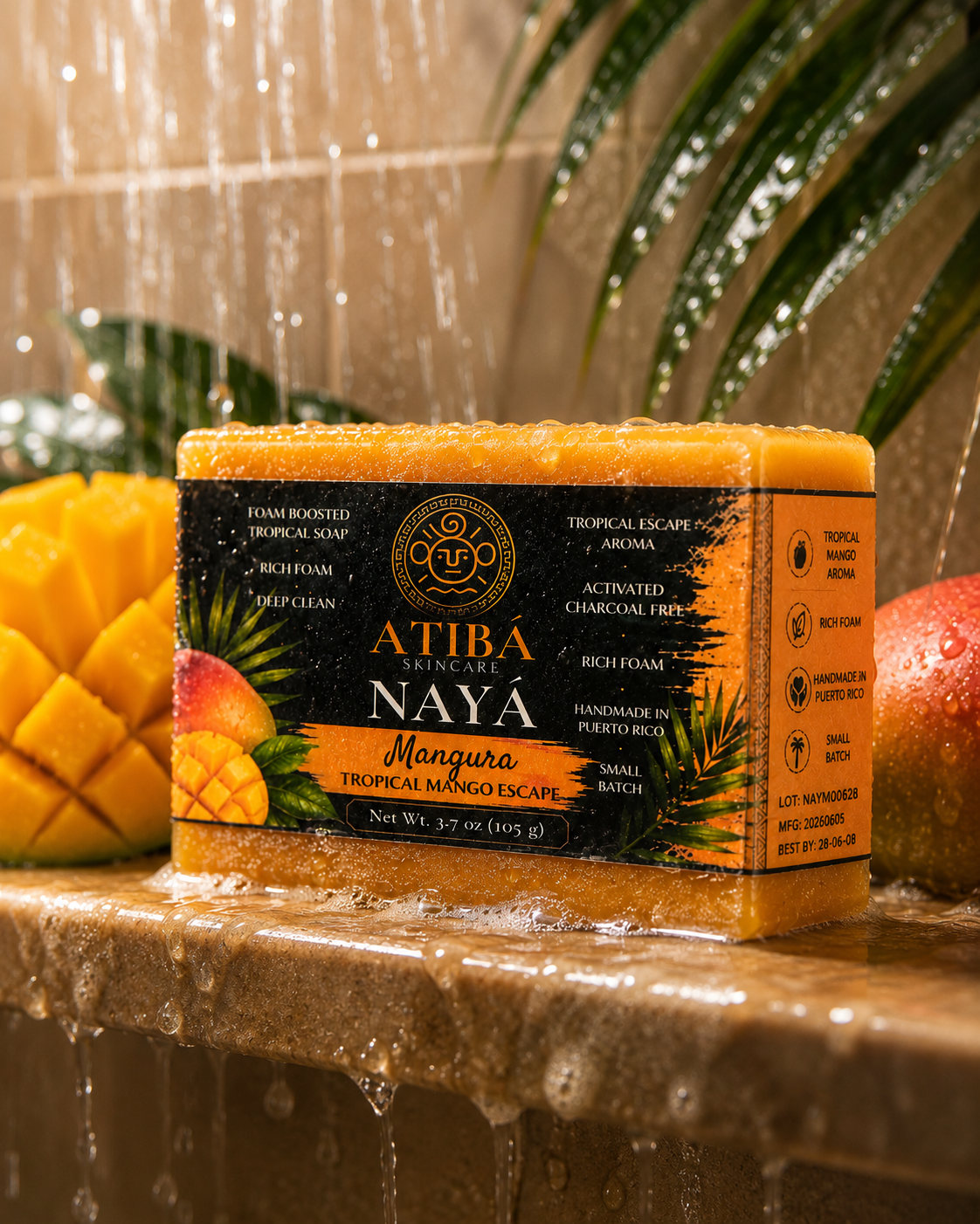 NAYÁ Mangura by A'Tibá Skincare — handmade in Puerto Rico tropical mango soap