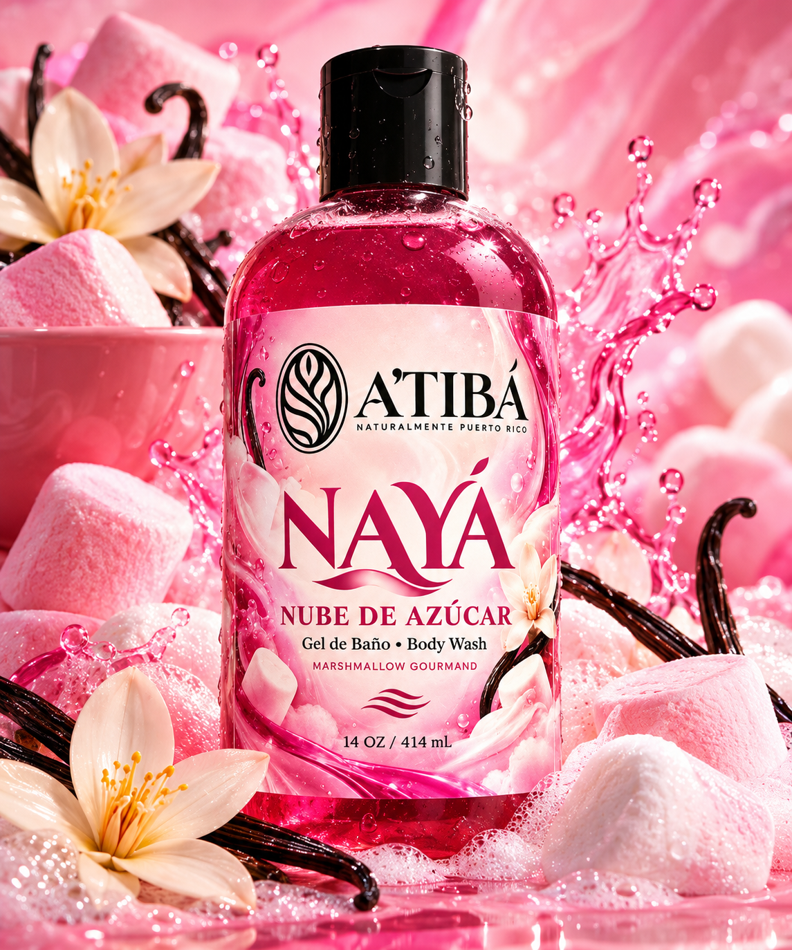 NAYÁ — Nube de Azúcar · Gel de Baño / Marshmallow Gourmand Body Wash