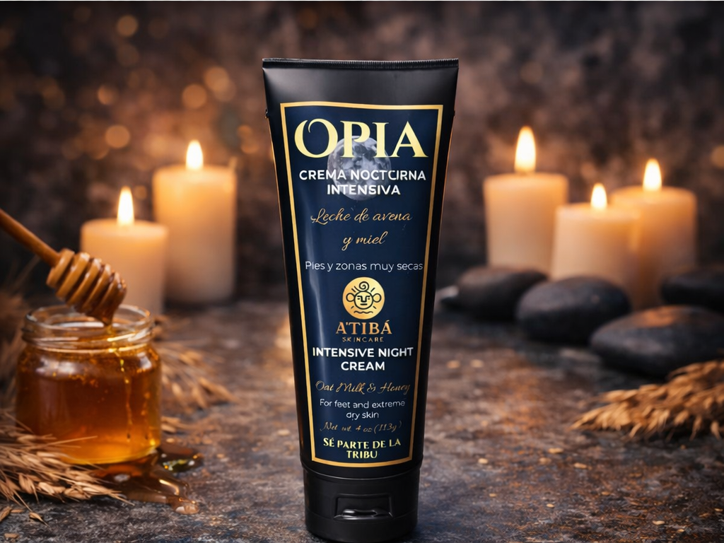 Opía foot cream landscape lifestyle shot — handmade in Puerto Rico by A'Tibá Skincare