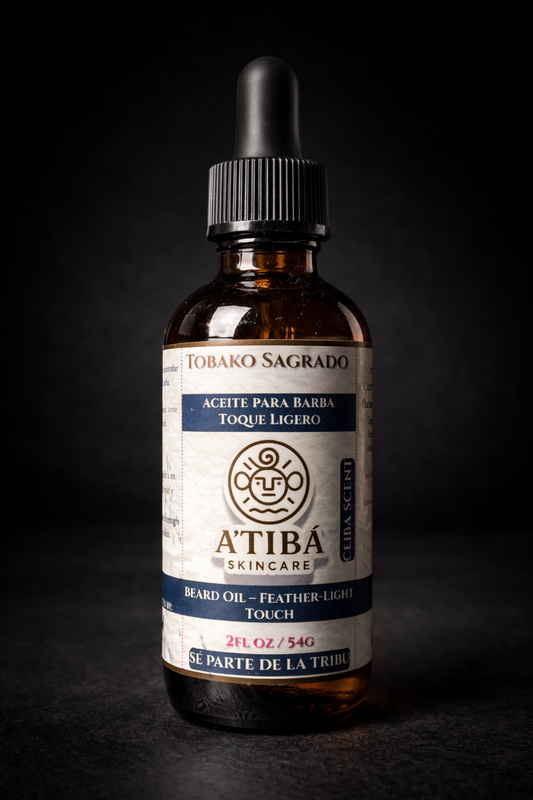 Tobako Sagrado Ceiba Beard Oil by A'Tibá Skincare — 2 oz amber glass dropper bottle hero image