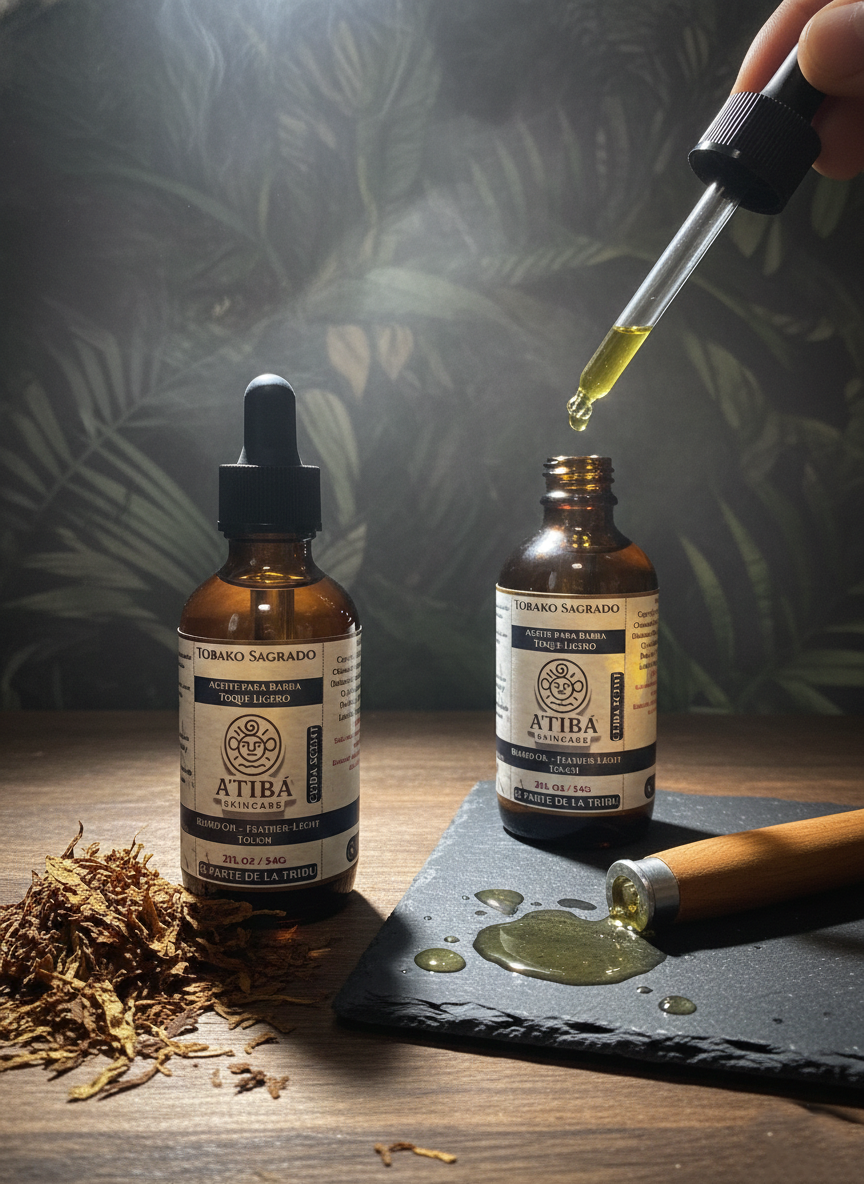 Tobako Sagrado Ceiba Beard Oil — vetiver leather teakwood masculine fragrance