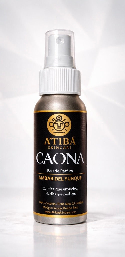 CAONA Eau de Parfum — Ámbar del Yunque — clean studio product photo.