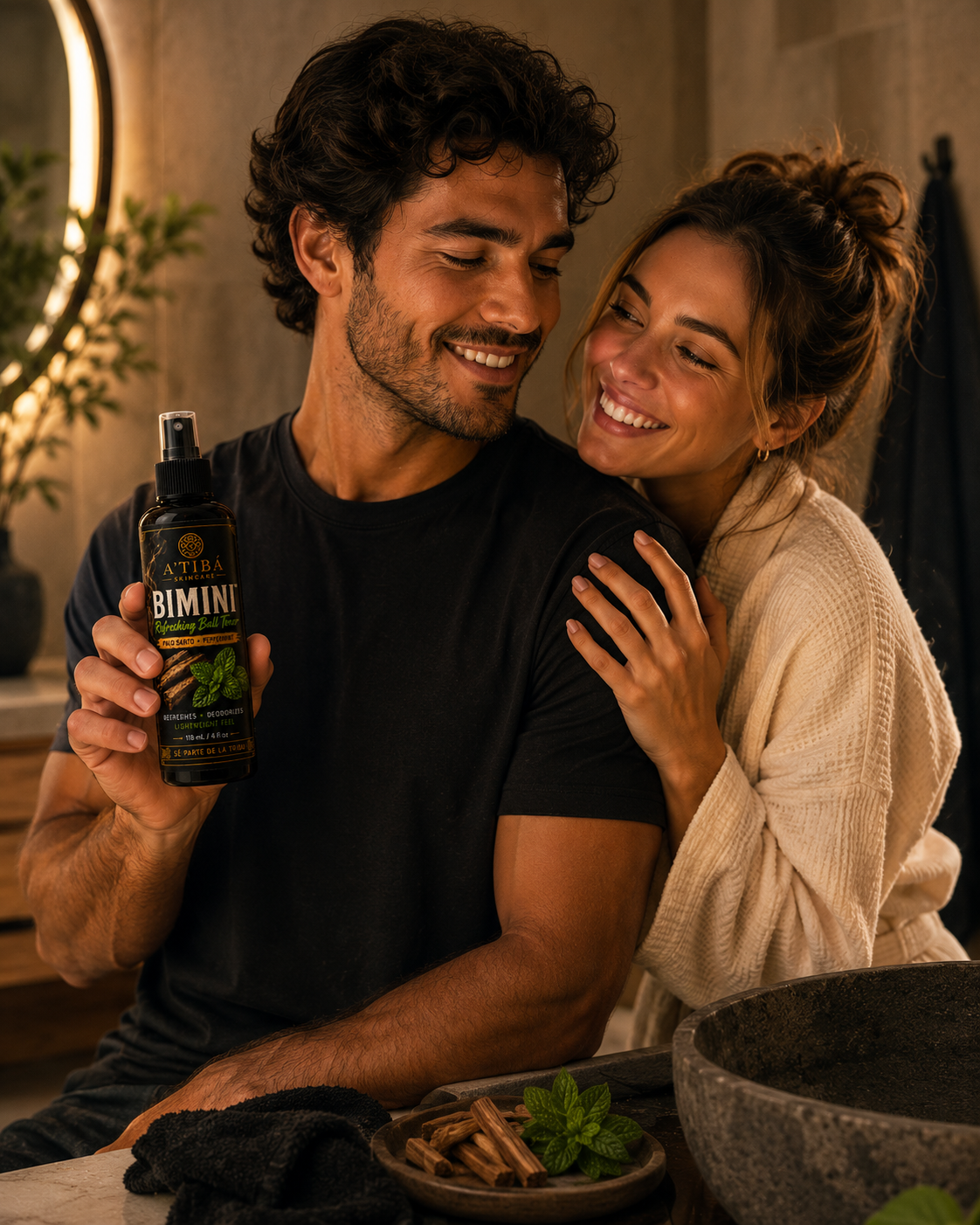 BIMINI™ influencer lifestyle shot — daily masculine grooming ritual